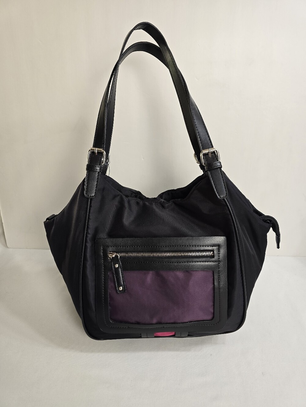 New Sondra Roberts Black 1980 Style Satchel Purse Bag Black